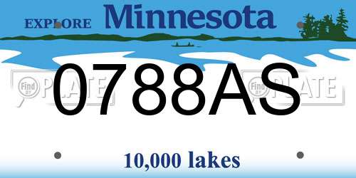 0788AS Minnesota License Plate