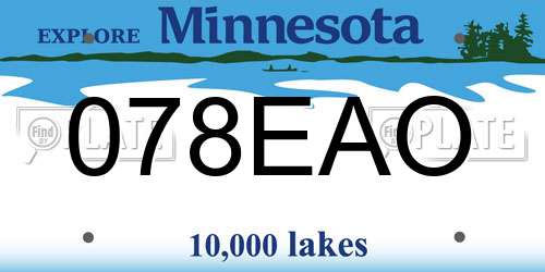 078EAO Minnesota License Plate