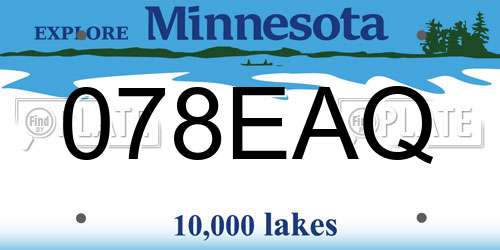 078EAQ Minnesota License Plate