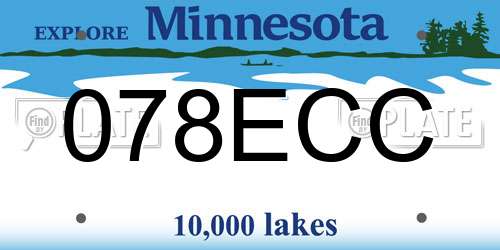 078ECC Minnesota License Plate
