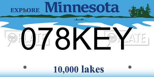 078KEY Minnesota License Plate