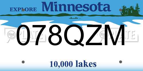 078QZM Minnesota License Plate