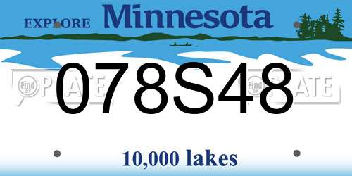 078S48 Minnesota License Plate
