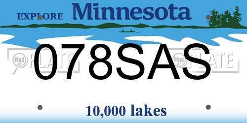 078SAS Minnesota License Plate