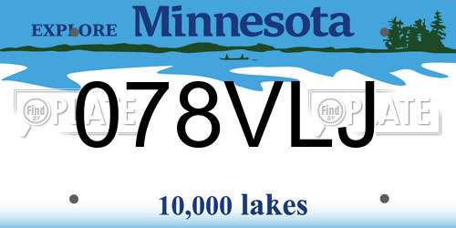 078VLJ Minnesota License Plate