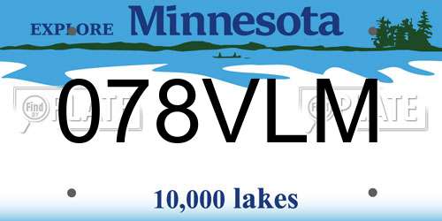078VLM Minnesota License Plate
