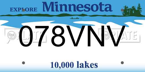 078VNV Minnesota License Plate