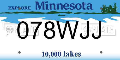 078WJJ Minnesota License Plate