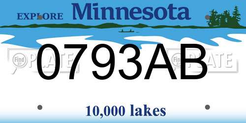 0793AB Minnesota License Plate