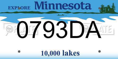 0793DA Minnesota License Plate
