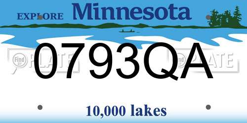 0793QA Minnesota License Plate
