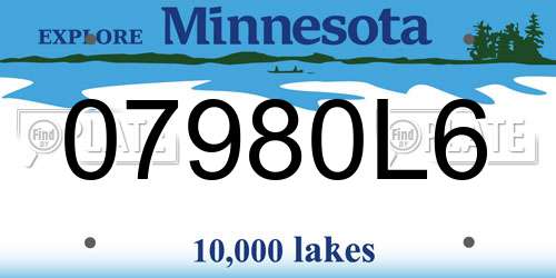 07980L6 Minnesota License Plate