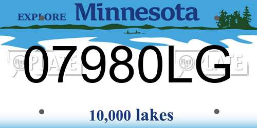 07980LG Minnesota License Plate