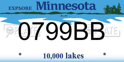 0799BB Minnesota License Plate