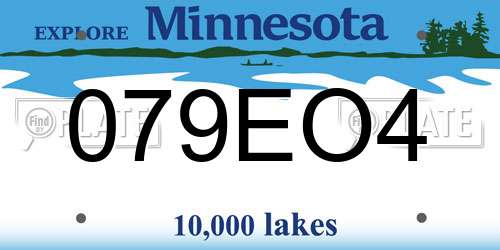 079EO4 Minnesota License Plate