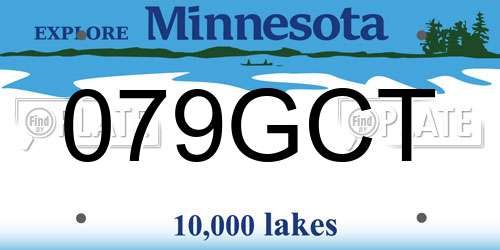 079GCT Minnesota License Plate