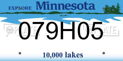 079H05 Minnesota License Plate