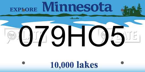 079HO5 Minnesota License Plate