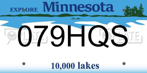 079HQS Minnesota License Plate