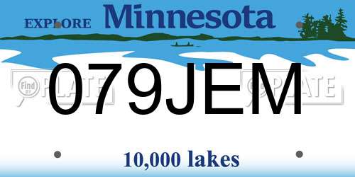 079JEM Minnesota License Plate