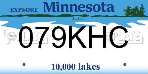 079KHC Minnesota License Plate