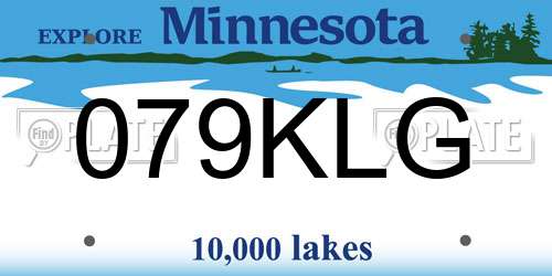 079KLG Minnesota License Plate