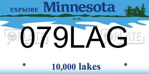 079LAG Minnesota License Plate