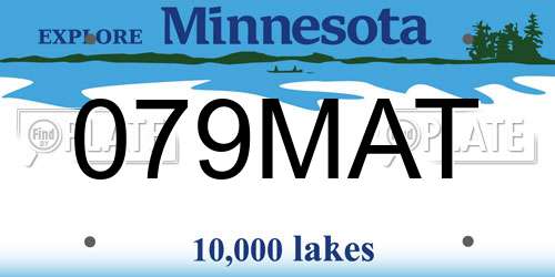 079MAT Minnesota License Plate