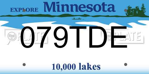 079TDE Minnesota License Plate