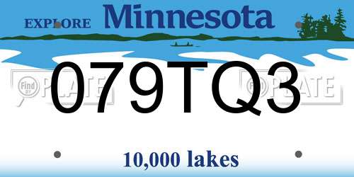 079TQ3 Minnesota License Plate