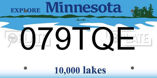 079TQE Minnesota License Plate