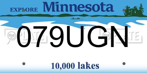 079UGN Minnesota License Plate