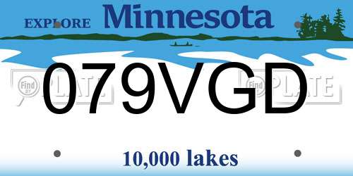 079VGD Minnesota License Plate