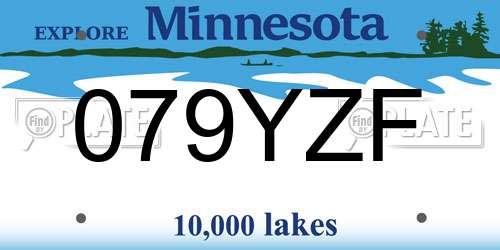 079YZF Minnesota License Plate