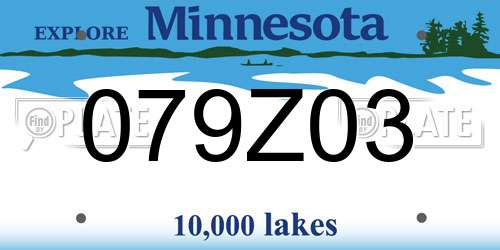 079Z03 Minnesota License Plate