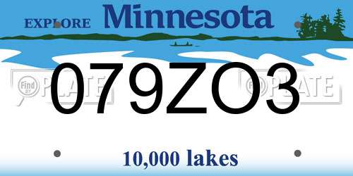 079ZO3 Minnesota License Plate
