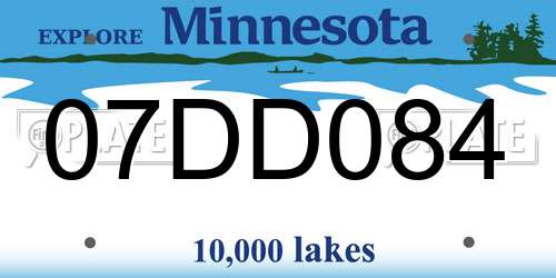 07DD084 Minnesota License Plate