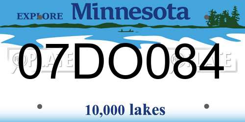 07DO084 Minnesota License Plate