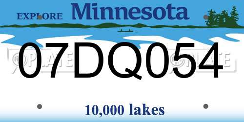 07DQ054 Minnesota License Plate
