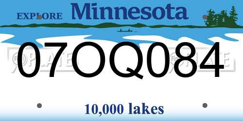 07OQ084 Minnesota License Plate