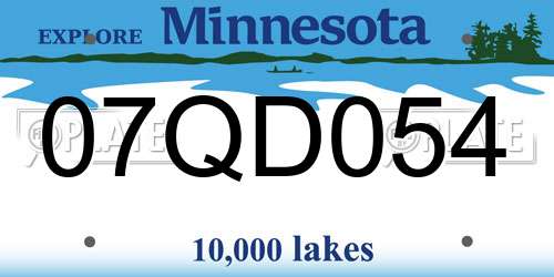 07QD054 Minnesota License Plate