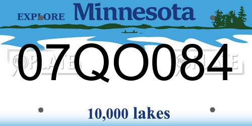 07QO084 Minnesota License Plate