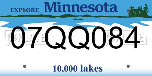 07QQ084 Minnesota License Plate