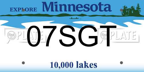07SGT Minnesota License Plate