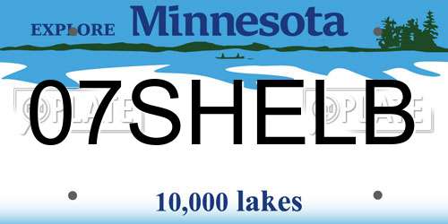 07SHELB Minnesota License Plate