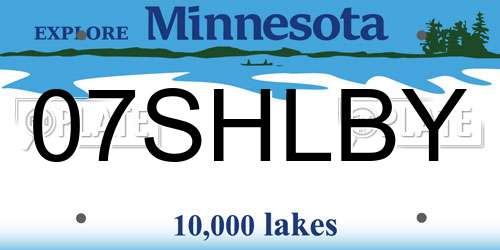 07SHLBY Minnesota License Plate