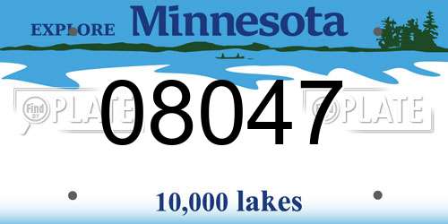 08047 Minnesota License Plate