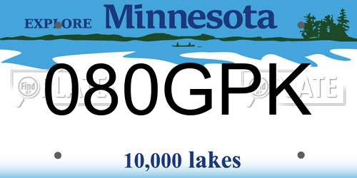080GPK Minnesota License Plate