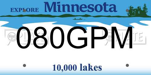 080GPM Minnesota License Plate