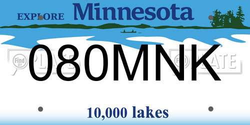 080MNK Minnesota License Plate